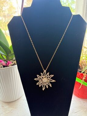 NWOT Park Lane Long Gold Adjustable Sun Burst Necklace